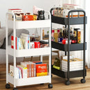Axyaa 5 Tier Plastic Rolling Trolley Clothes Storage Locker with Wheels