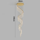 Axyaa Gold Crystal Duplex Chandelier - Rotating, Luxurious Design for Home Staircase