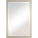 Axyaa Brushed Nickel Silver Metal Frame Vanity Wall Mirror 33" Wide Beveled Glass