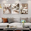 Axyaa French City Street Canvas Painting Nordic Wall Art Print for Home Decor