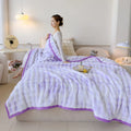 Axyaa Luxe Double Layer Rabbit Fur Blanket: Soft & Warm Sofa Throw Blanket