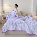 Axyaa Luxe Double Layer Rabbit Fur Blanket: Soft & Warm Sofa Throw Blanket