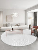 Axyaa Modern Art Minimalist Round Rug for Living Room Decor and Bedroom Carpet