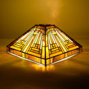Axyaa Amber Brown Stained Glass Mission Style Lampshade Replacement