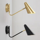 Nordic Copper Adjustable LED Wall Lamp for Bedroom Reading, Axyaa Sconces