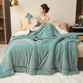 Axyaa Double Layer Milk Fleece Blanket: Cozy Lambswool Design for Autumn Winter