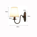 Axyaa Black Iron Wall Lamp with Fabric Shade for Living Room, Bedroom, or Study