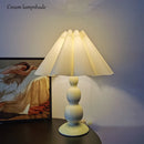Axyaa Gourd Table Lamp with Petal Fabric Shade E27 for Bedroom Living Room