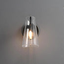 Axyaa Luxury Black Copper Wall Lamp, Transparent Shade for Bedroom, Living Room, Bathroom