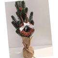 Axyaa Handmade Woven Tapestry Small Christmas Tree Circle Walking Stick Decoration
