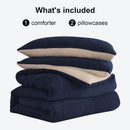 Axyaa Jacquard Sherpa Fur Comforter Set with 2 Pillowcases