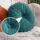 Axyaa Pom Pom Fringed Round Pillow for Home Decor & Gifts