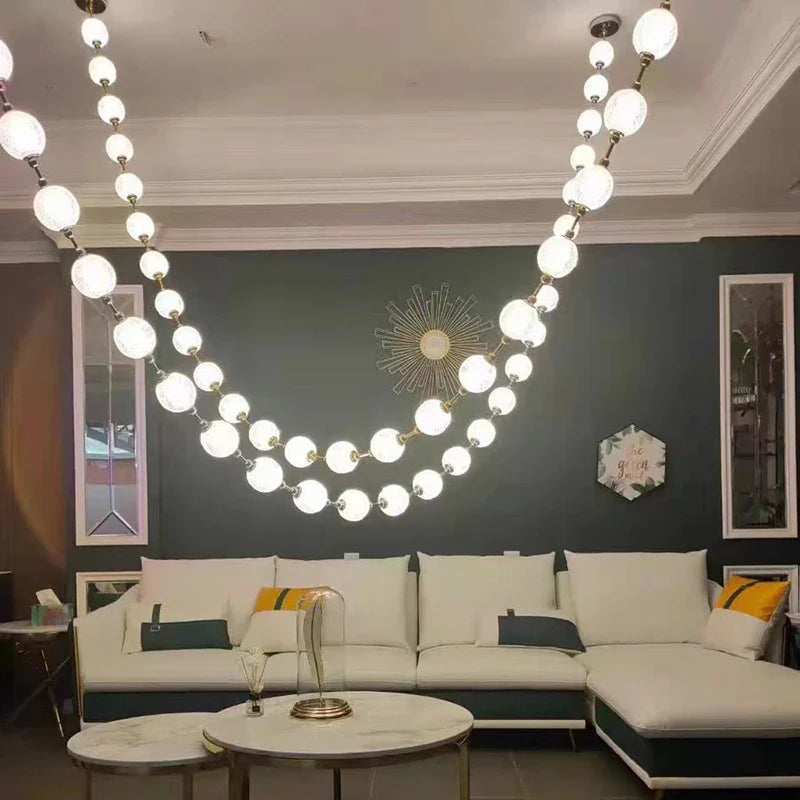 Axyaa Custom Premium Pendant Lights for Duplex Hotels, Villas and Lobby Stair Lighting