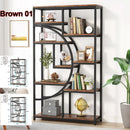 Axyaa 5-Tier Industrial Bookcase Etagere: Freestanding Tall Bookshelves Display Shelf