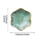 Axyaa Ceramic Lotus Storage Tray Green Jewelry Plate Organizer Decoration Tray