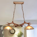 Axyaa Retro Antlers Chandelier: Resin Restaurant LED Lighting Fixture