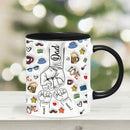 Axyaa Personalized Dad and Kids 3D Effect Mug Fist Bump Coffee Cup - Father's Day Gift