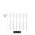 Axyaa Stainless Steel Fruit Cake Fork Set - 6Pcs