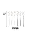 Axyaa Stainless Steel Fruit Cake Fork Set - 6Pcs