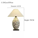 Axyaa Retro Ceramic Floor Lamp with Fabric Lampshade for Bedroom and Living Room Lighting