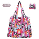 Axyaa Foldable Reusable Grocery Bag Animal Flower Pattern Large Capacity Waterproof Shoulder Bag