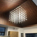 Axyaa Cosmos Chandelier: Nordic Luxury Silver Firefly Light for Living Room and Dining Table