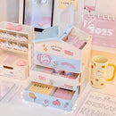 Axyaa Cute House Storage Box: Multi-functional Cosmetic Organizer & Desk Office Stationery Rack