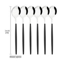 Axyaa Black Silver Stainless Steel Cutlery Set Dinnerware Flatware Fork Knife Spoon
