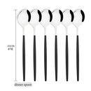 Axyaa Black Silver Stainless Steel Cutlery Set Dinnerware Flatware Fork Knife Spoon
