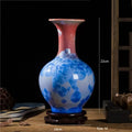 Axyaa Crystal Glazed Ceramic Vase for Home Decor - Living Room, Study, or Entryway