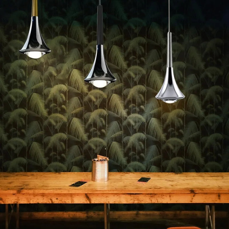 Axyaa Rain Pendant LED Lamp: Sleek Silver Design for Home Decor