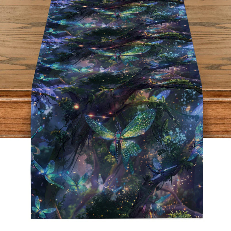 Axyaa Dream Forest Butterfly Table Runner for Farmhouse and Wedding Decor