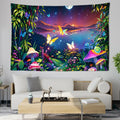 Axyaa Bohemian Mushroom Forest Tapestry - Bedroom & Living Room Wall Decor