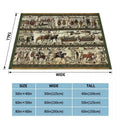 Axyaa Bayeux Battle Hastings Plush Throw Blanket - Cozy Spring/Autumn Bedspread Blanket