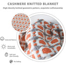 Axyaa Classic Houndstooth Plaid Knit Throw Blanket with Tassels