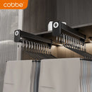 Axyaa Retractable Hanging Clothes Rod with Top Mount Pants Holders