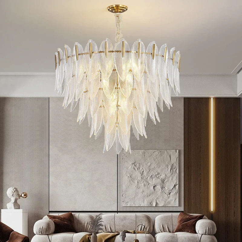 Axyaa Crystal Chandelier: French Deluxe Restaurant Light for Luxury Living Space