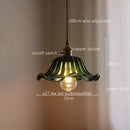 Axyaa Green Stripe Glass Pendant Lamp for Home Decor and Lighting