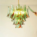 Axyaa Blue Glass Petal LED Pendant Chandelier for Home Decor Lighting