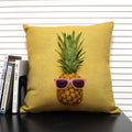 Axyaa Cactus Pineapple Pattern Cushion Cover 45x45 Linen Pillowcase