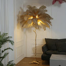 Luxury Ostrich Feather LED Floor Lamp for Nordic Living Room, Bedroom, or Sofa Corner by Axyaa