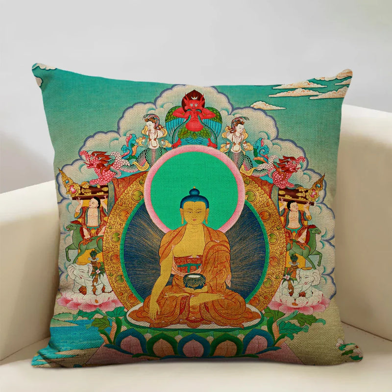 Retro Art Linen Cushion Cover 45 * 45 for Living Room Bedroom Decor with Axyaa Brand