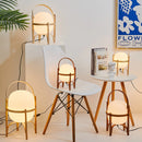 Axyaa Glass Table Lamp with Wood/Metal Frame