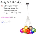 Axyaa Glass Bubble Chandelier Pendant Lamp, Colorful Suspension Hanging Light