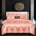 Axyaa Luxury Jacquard Bedding Set - European Style Satin Duvet Cover for Double Bed