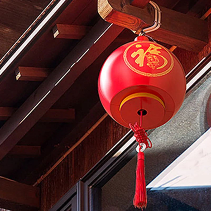 Axyaa Red Lantern with Tassels: Chinese New Year E27 Pendant for Home Decor