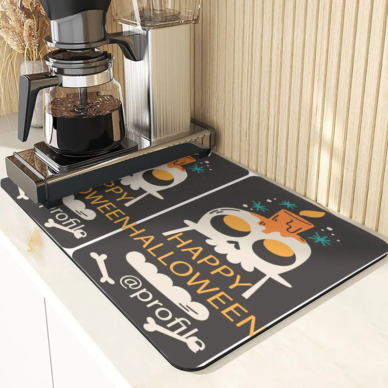 Axyaa Pumpkin Printing Silicone Coasters for Halloween Style Kitchen Décor