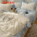 Axyaa Lace Embroidery Girl Heart Bed Four-Piece Set Cotton Summer SheetQuilt Cover