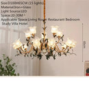 Axyaa Retro Glass Chandelier | Luxury Transparent Pendant Lamp for Home, Hotel, Villa