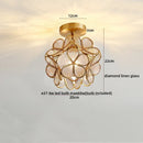 Axyaa Nordic Flower Ball LED Ceiling Chandelier Glass Copper Modern Hallway Decor